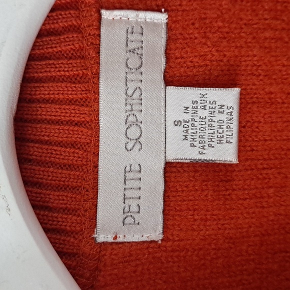 100% Wool Petite Sophisticate Classic Orange Jacket Coat Button Front Pockets - Picture 4 of 12